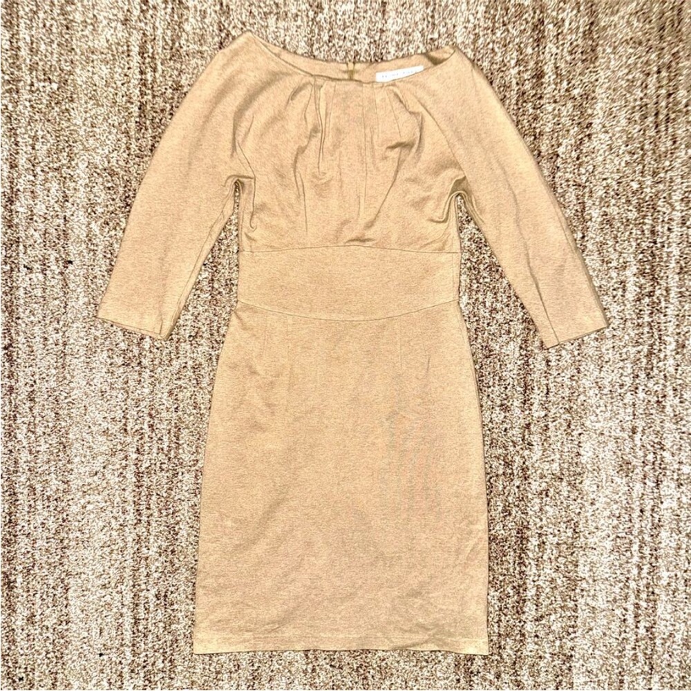 Trina Turk 3/4 sleeve tan Dress